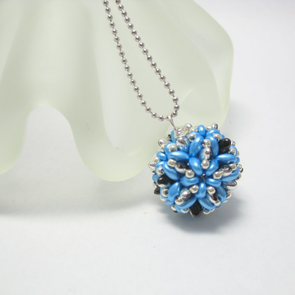 Blue Beaded Bead necklace